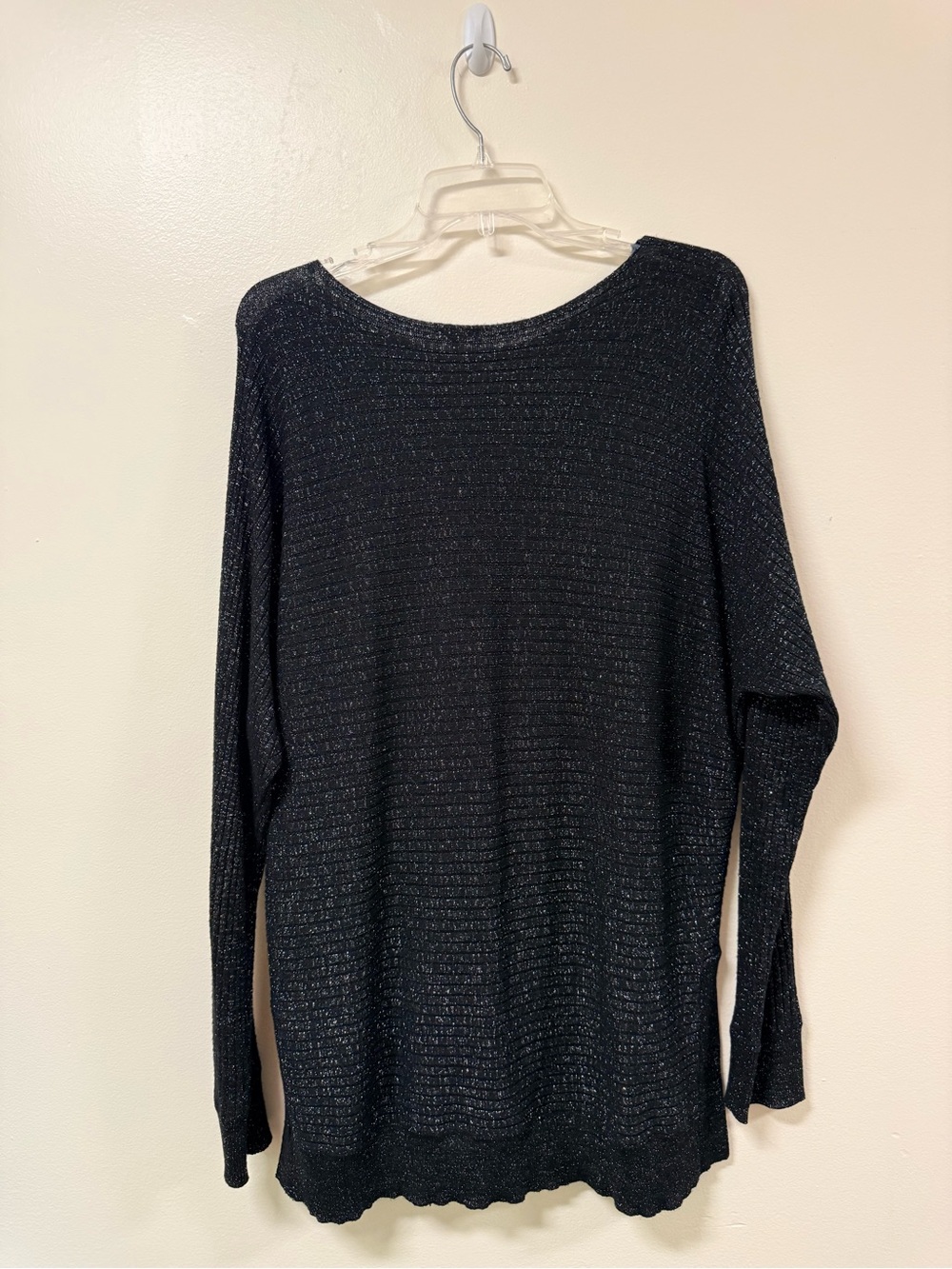 Hannah Black Metallic Scoop Neck Lightweight Sweater - Picture 7 of 7